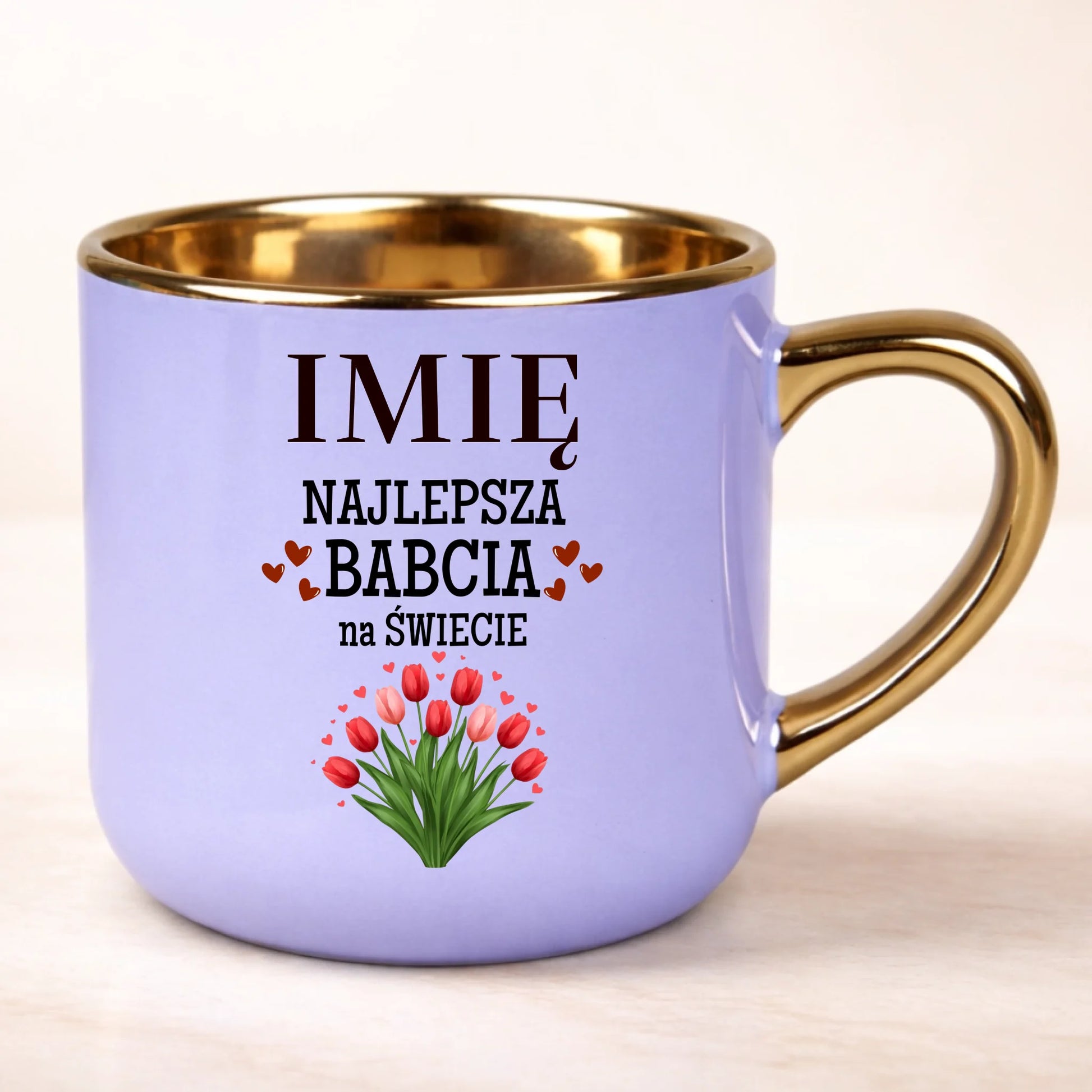 kubek personalizowany z nadrukiem 400ml fioletowy