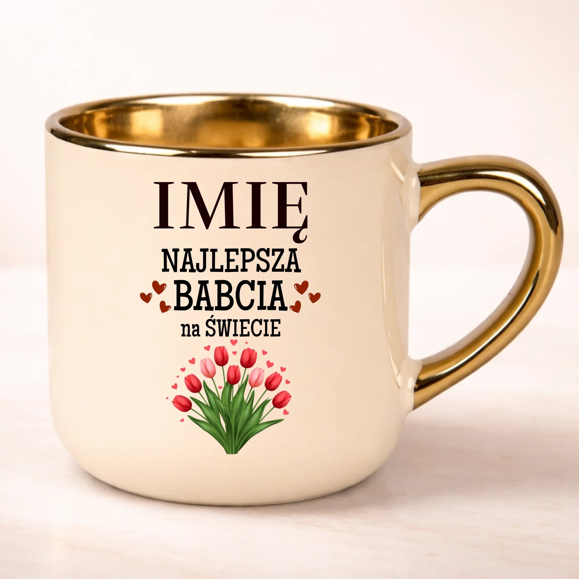 kubek personalizowany z nadrukiem 400ml kremowy