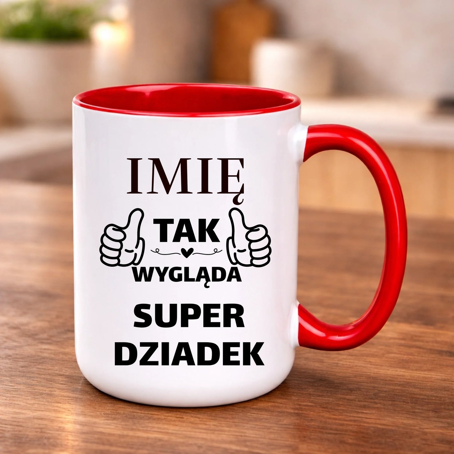 kubek z własnym nadrukiem 440ml personalizowane prezenty pl czerwony