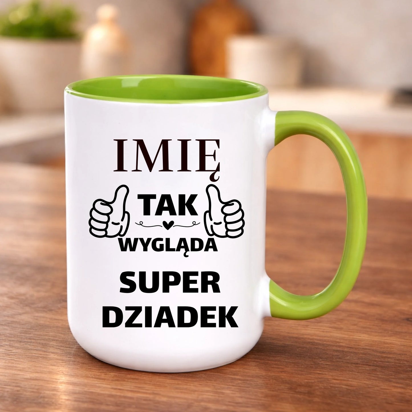kubek z własnym nadrukiem 440ml personalizowane prezenty pl zielony