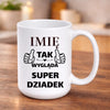 kubek z własnym nadrukiem 440ml personalizowane prezenty pl bialy