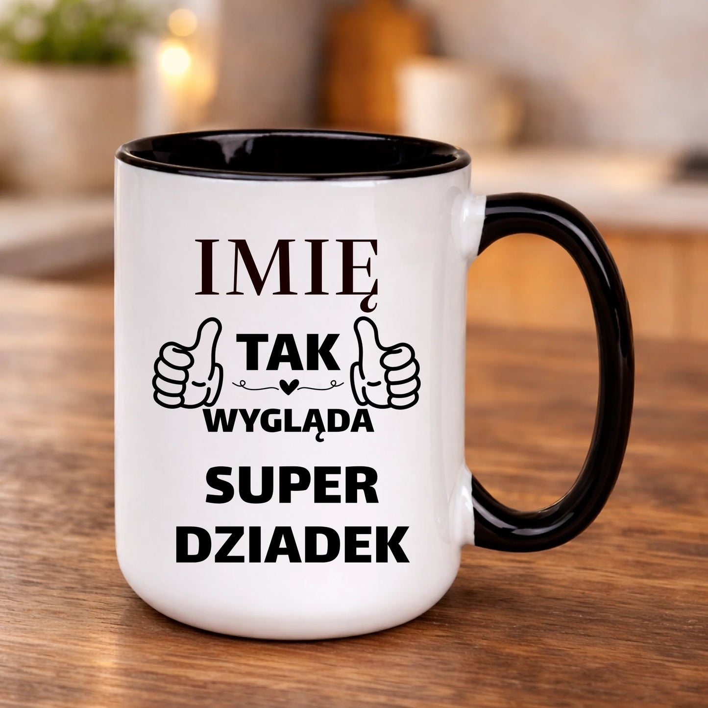 kubek z własnym nadrukiem 440ml personalizowane prezenty pl czarny