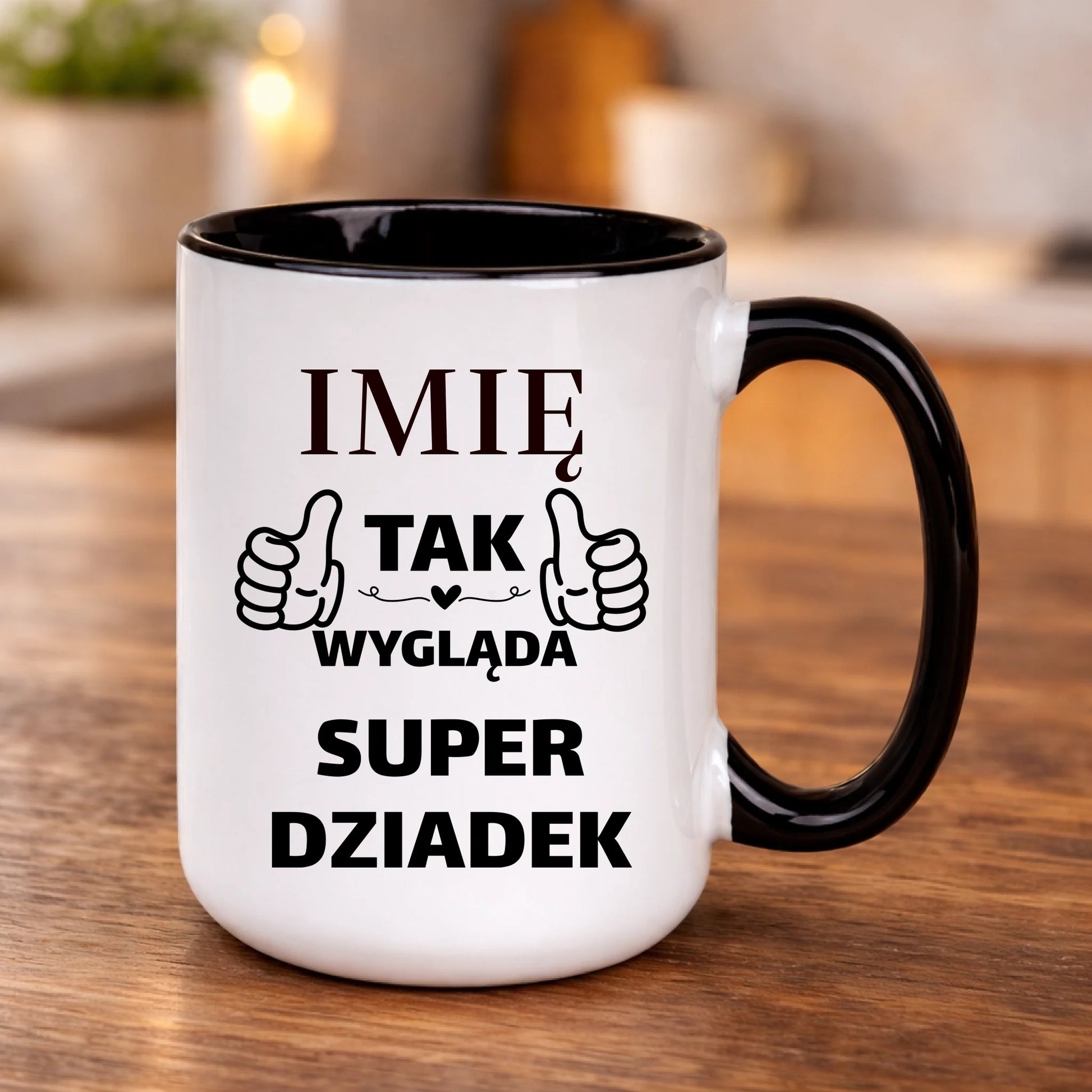 kubek z własnym nadrukiem 440ml personalizowane prezenty pl czarny