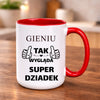 Kubek imienny z nadrukiem Tak wygląda super dziadek prezent dla Dziadka