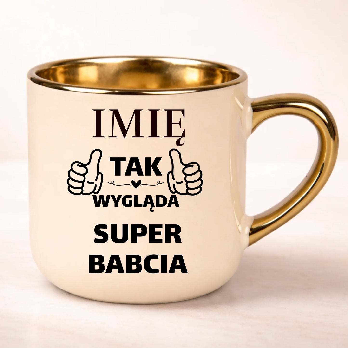 kubek personalizowany z nadrukiem 400ml kremowy