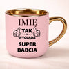 kubek personalizowany z nadrukiem 400ml rozowy
