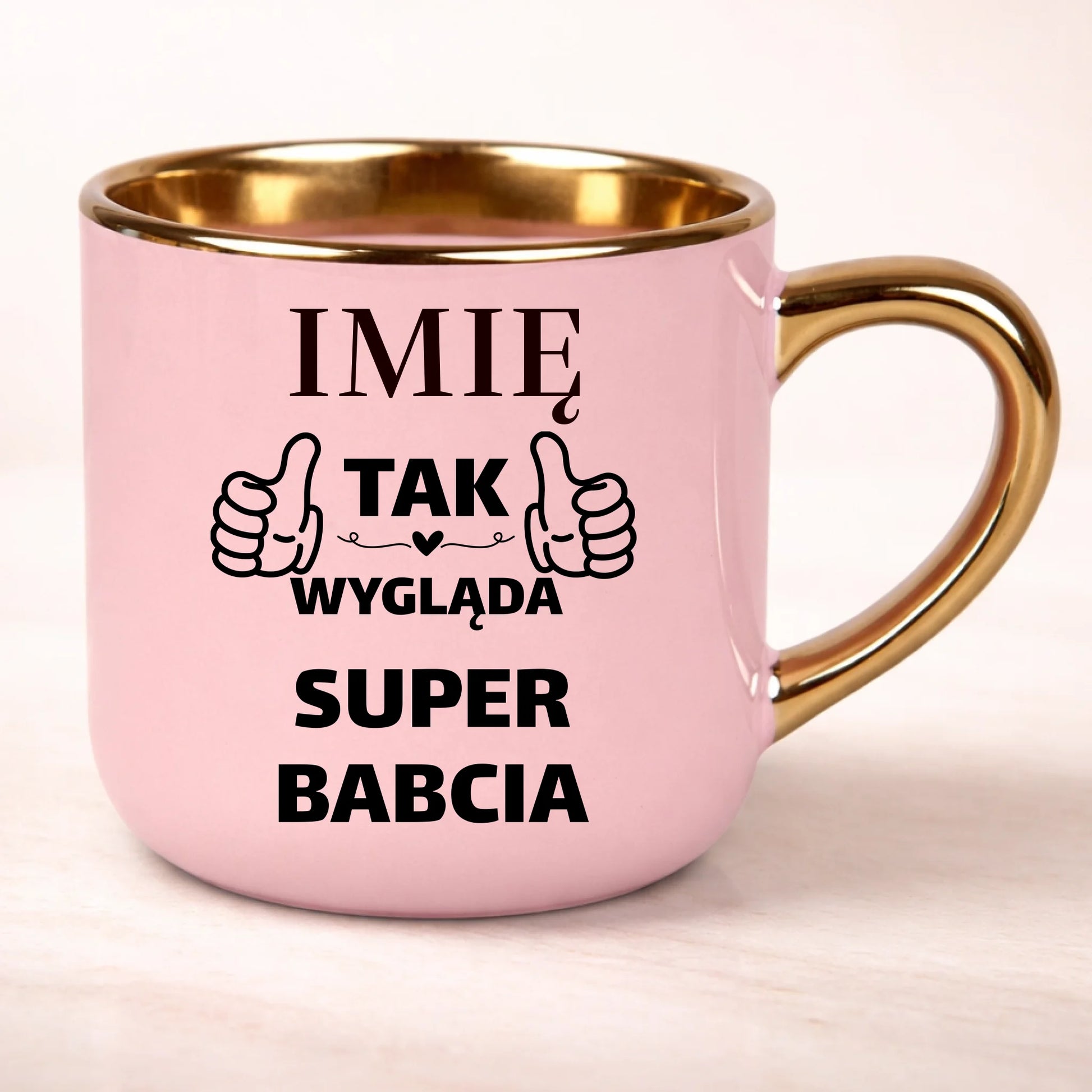kubek personalizowany z nadrukiem 400ml rozowy