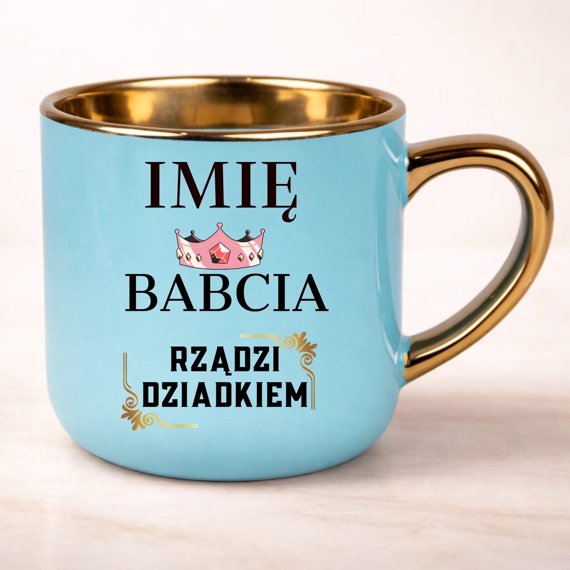 kubek personalizowany z nadrukiem 400ml niebieski