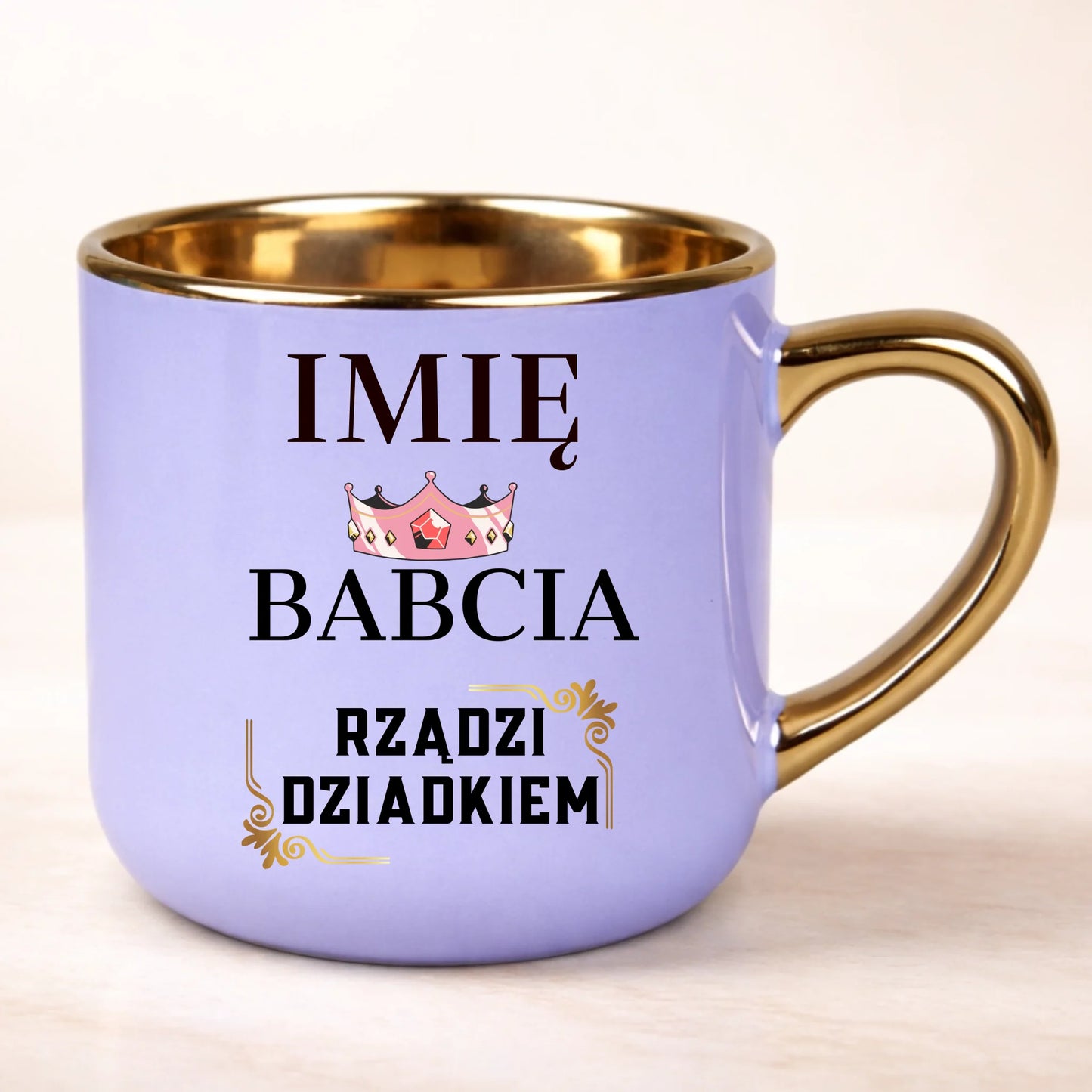 kubek personalizowany z nadrukiem 400ml fioletowy
