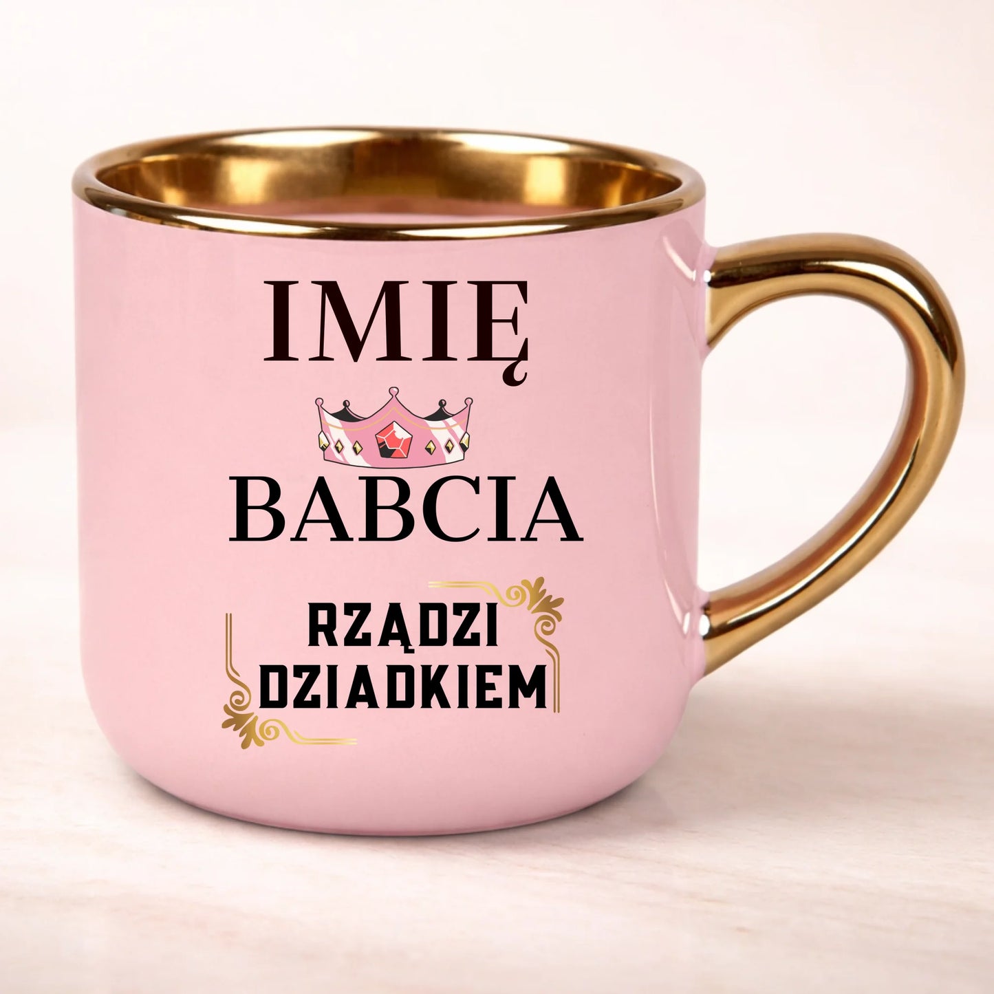 kubek personalizowany z nadrukiem 400ml rozowy