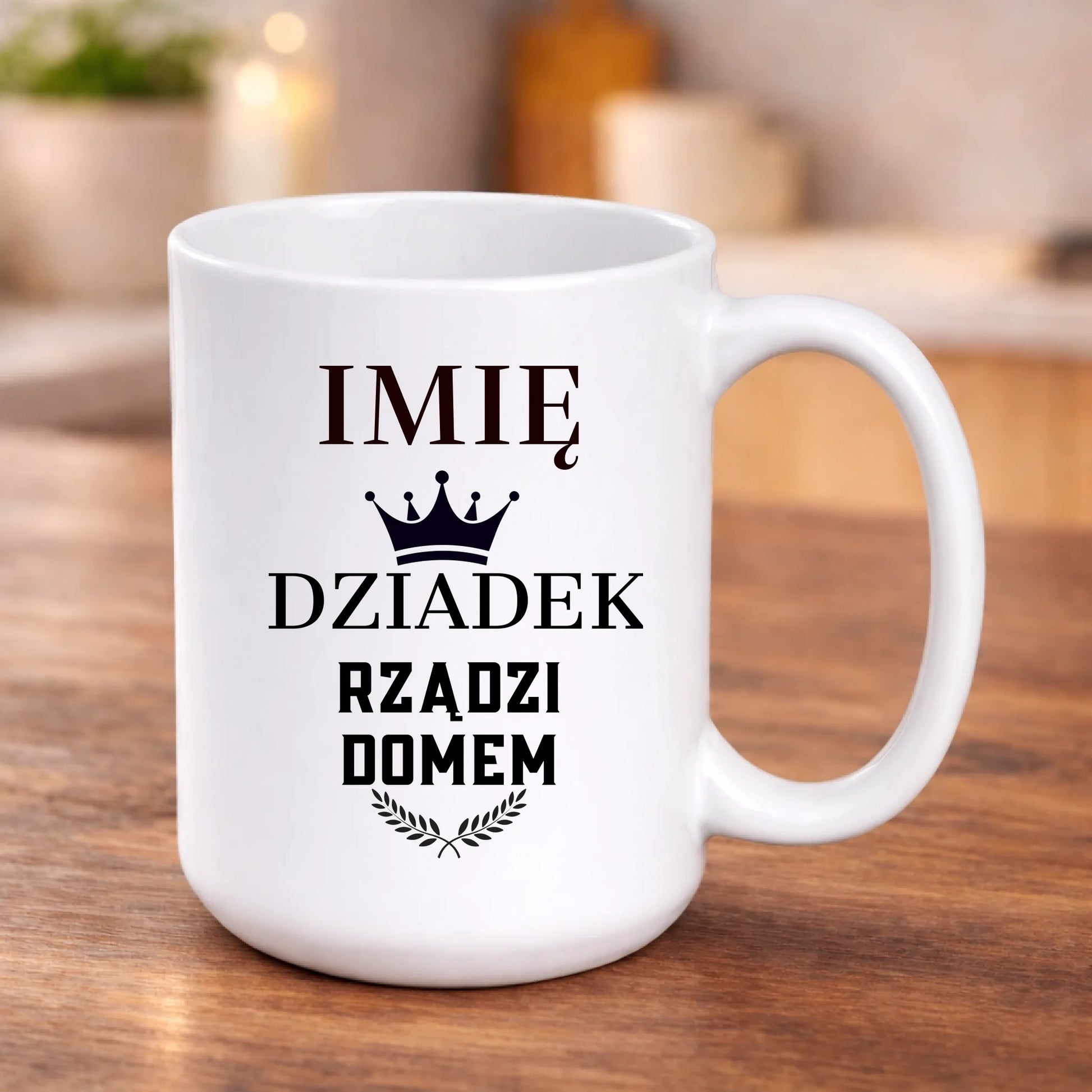 kubek z własnym nadrukiem 440ml personalizowane prezenty pl bialy
