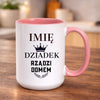 kubek z własnym nadrukiem 440ml personalizowane prezenty pl różowy