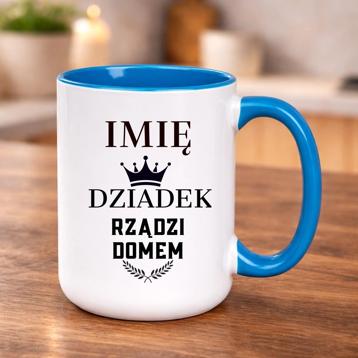 kubek z własnym nadrukiem 440ml personalizowane prezenty pl niebieski