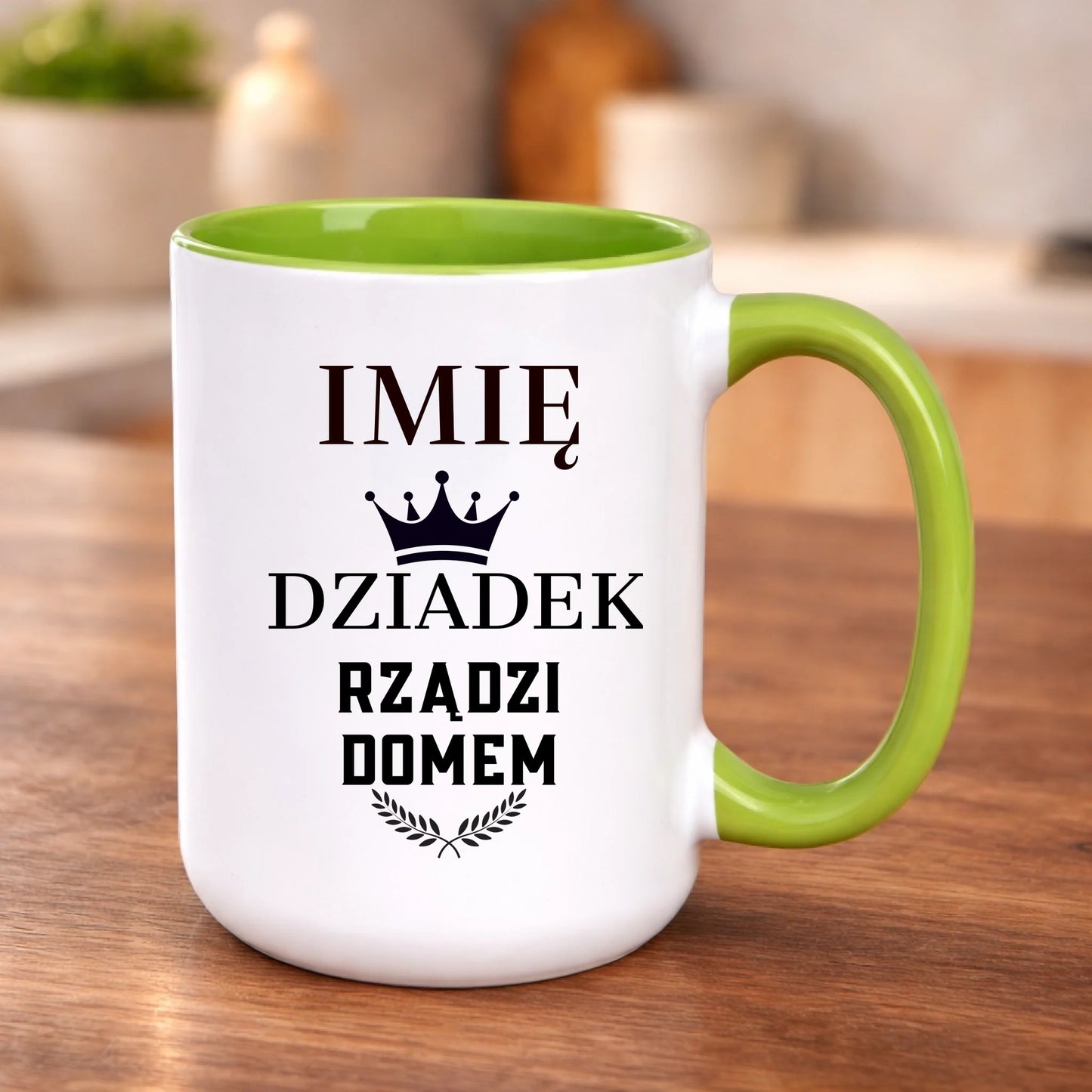 kubek z własnym nadrukiem 440ml personalizowane prezenty pl zielony