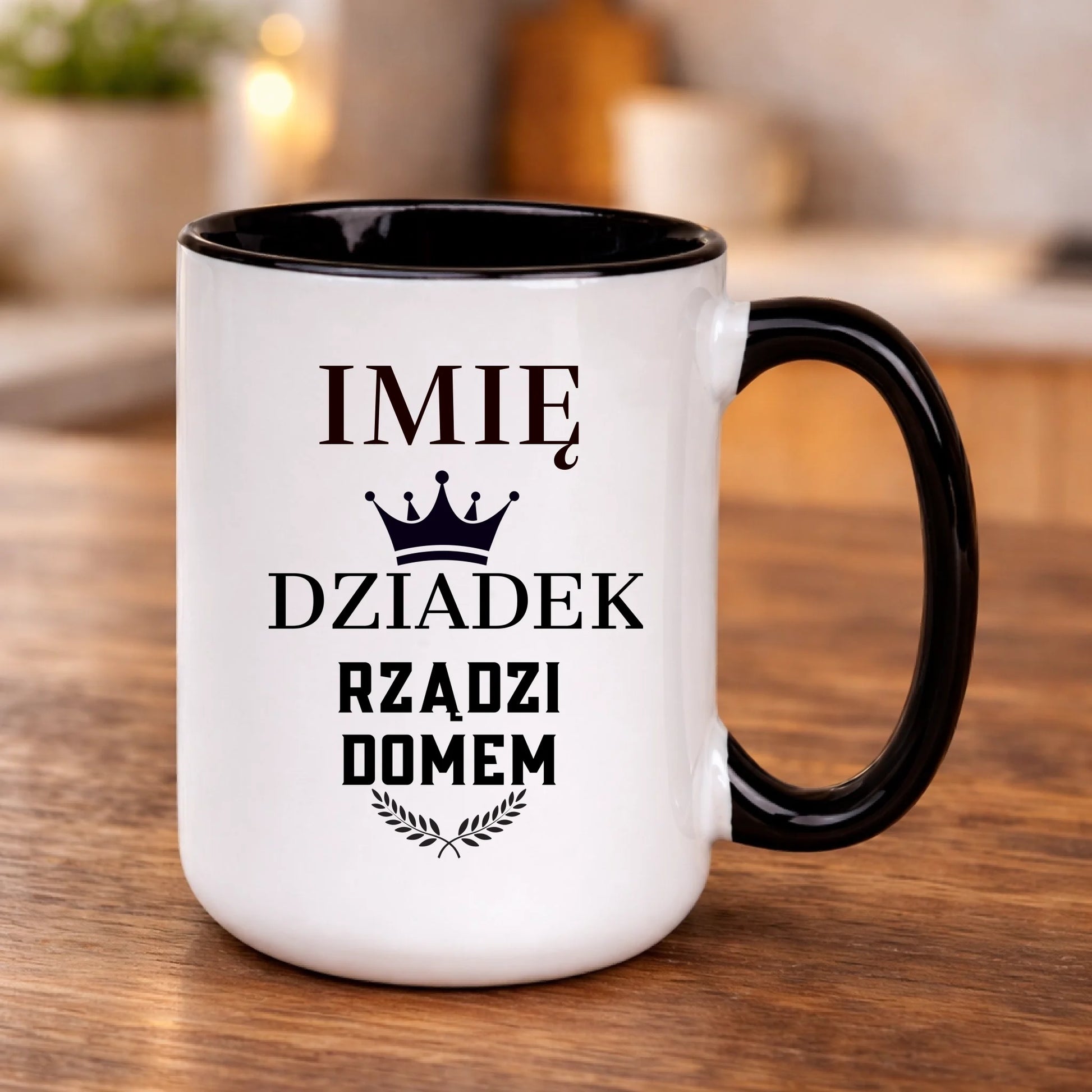 kubek z własnym nadrukiem 440ml personalizowane prezenty pl czarny