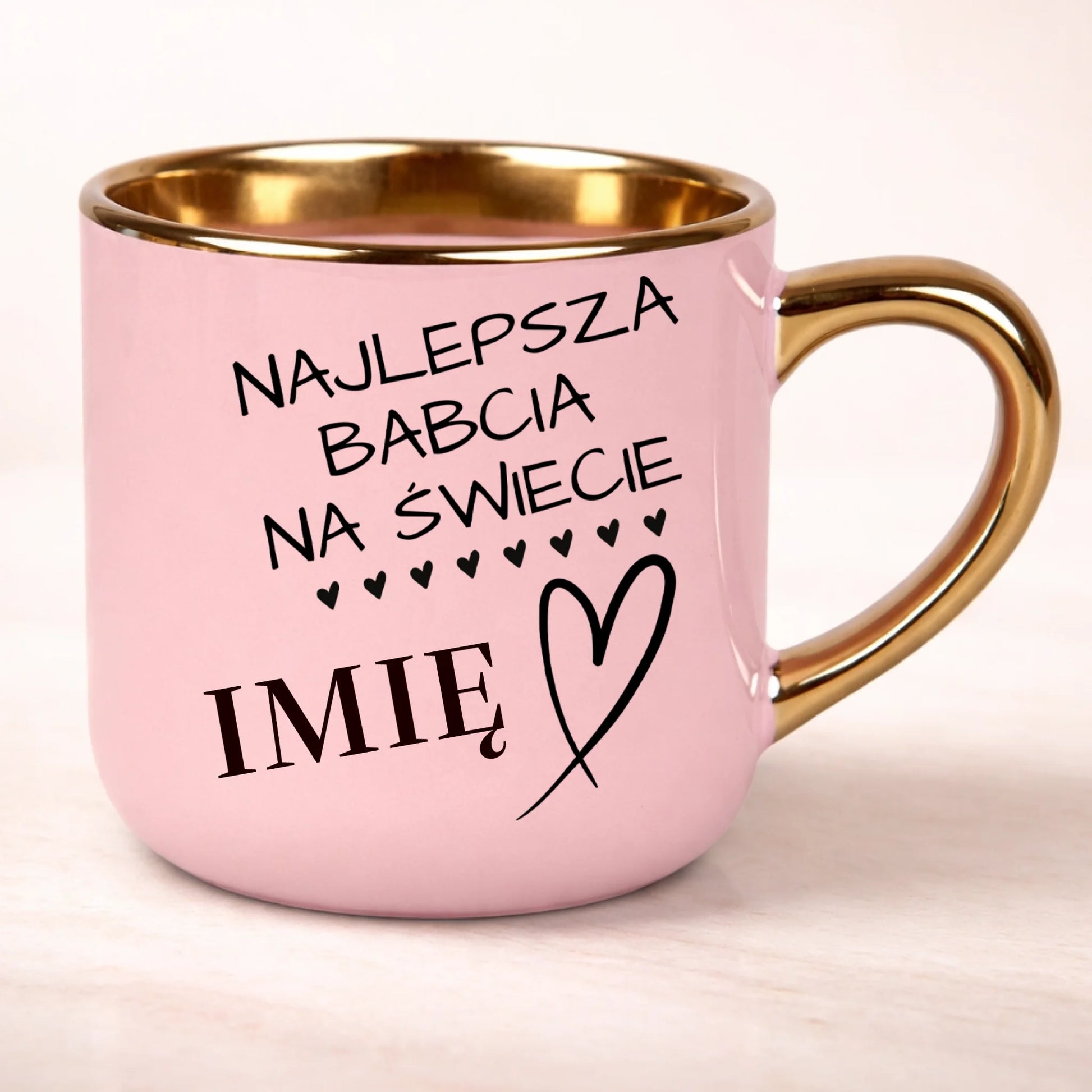 kubek personalizowany z nadrukiem 400ml rozowy