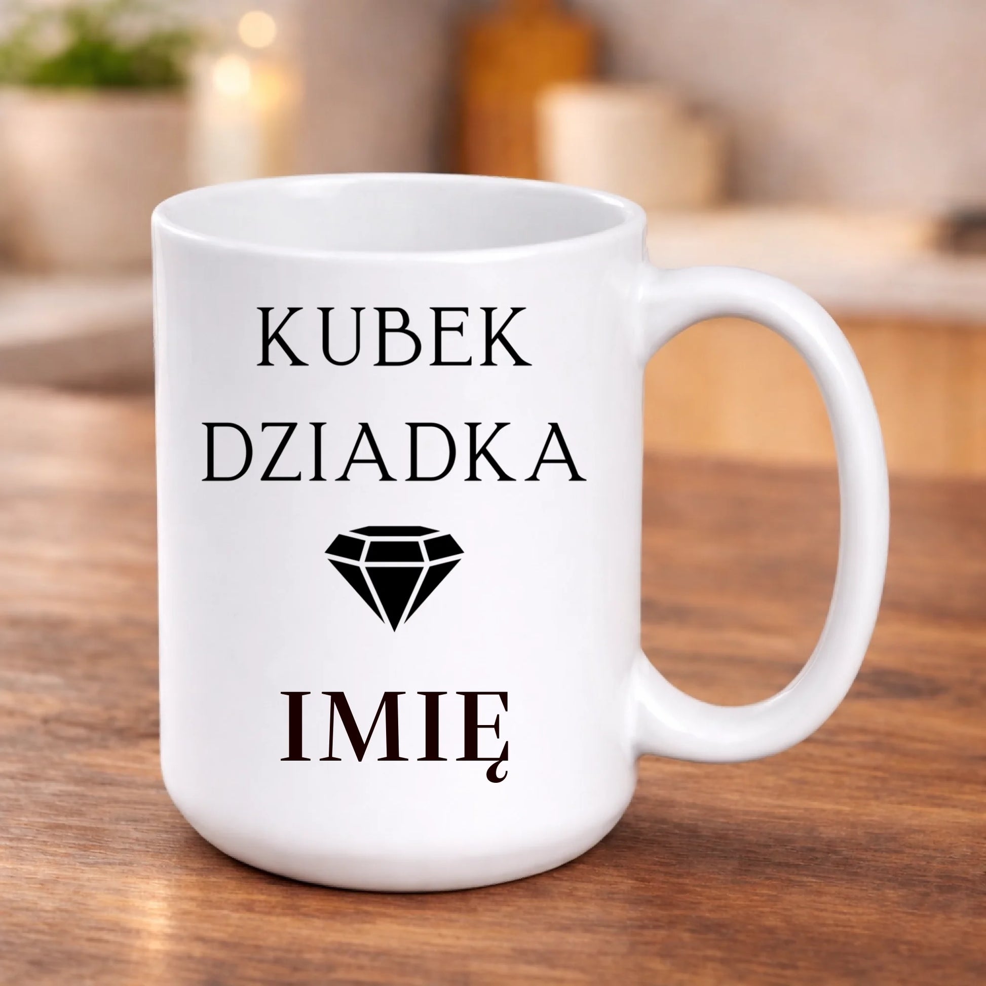kubek z własnym nadrukiem 440ml personalizowane prezenty pl bialy