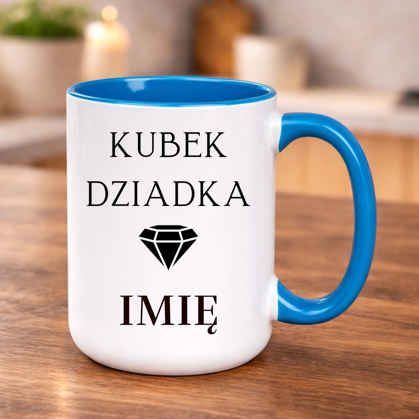 kubek z własnym nadrukiem 440ml personalizowane prezenty pl niebieski