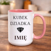kubek z własnym nadrukiem 440ml personalizowane prezenty pl różowy
