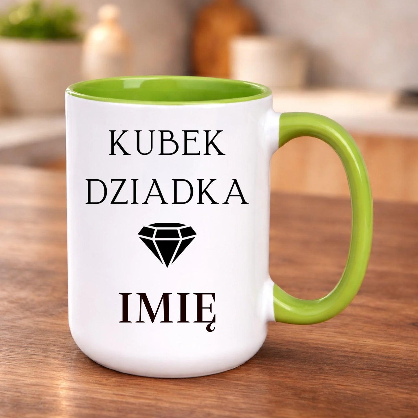 kubek z własnym nadrukiem 440ml personalizowane prezenty pl zielony