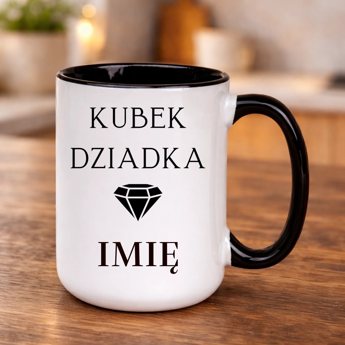 kubek z własnym nadrukiem 440ml personalizowane prezenty pl czarny