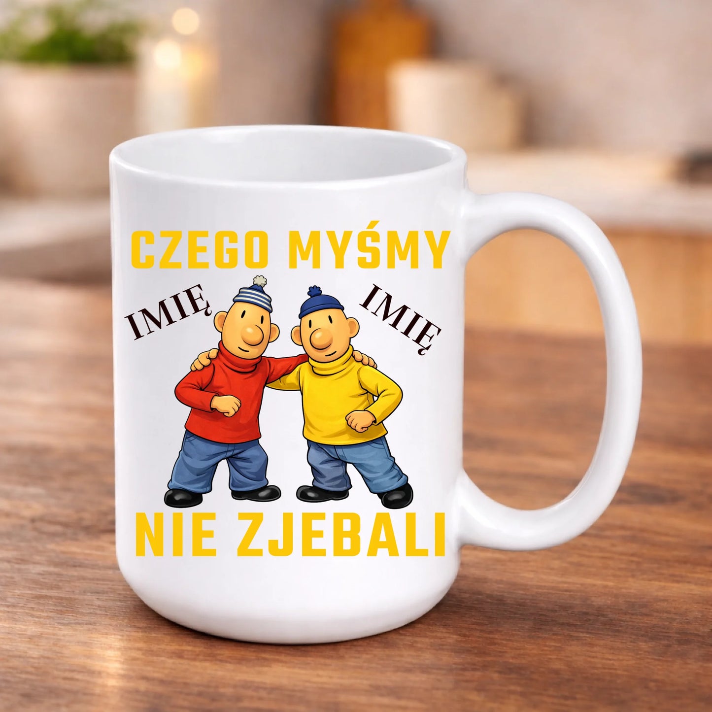 kubek z własnym nadrukiem 440ml personalizowane prezenty pl bialy