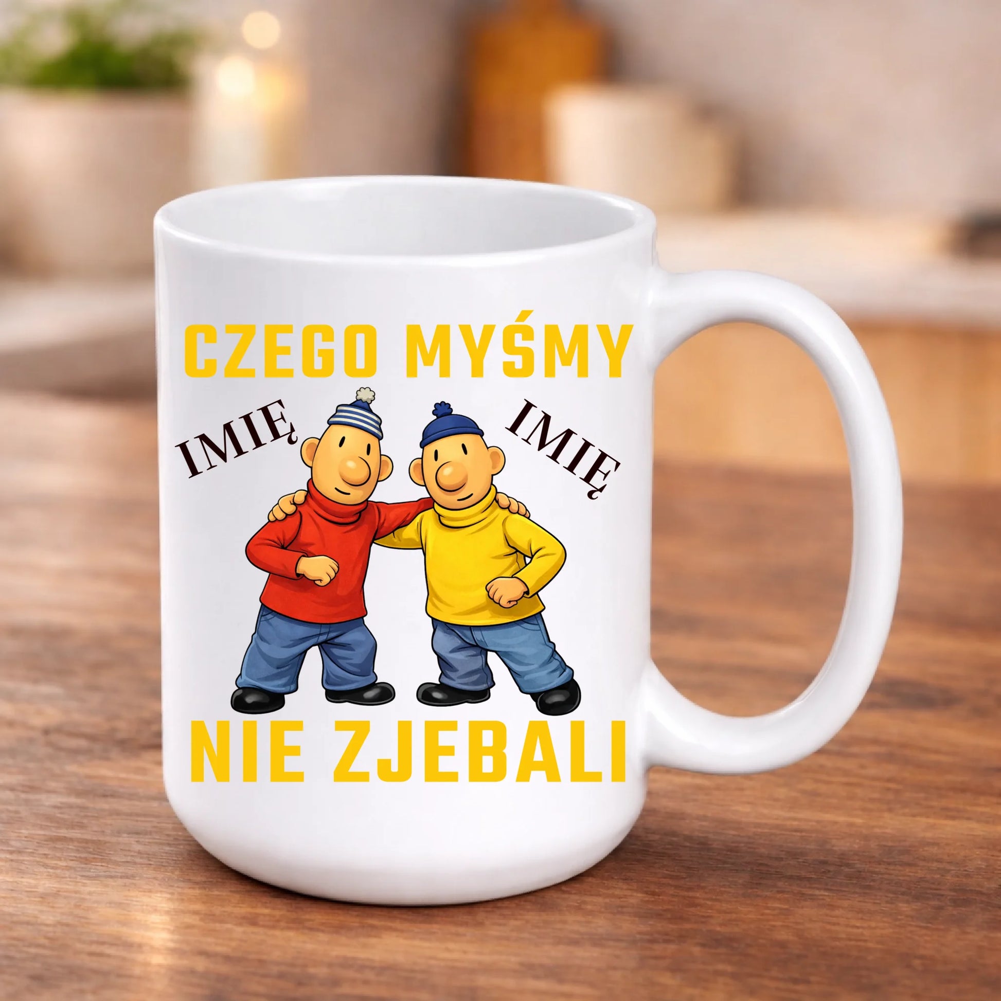 kubek z własnym nadrukiem 440ml personalizowane prezenty pl bialy