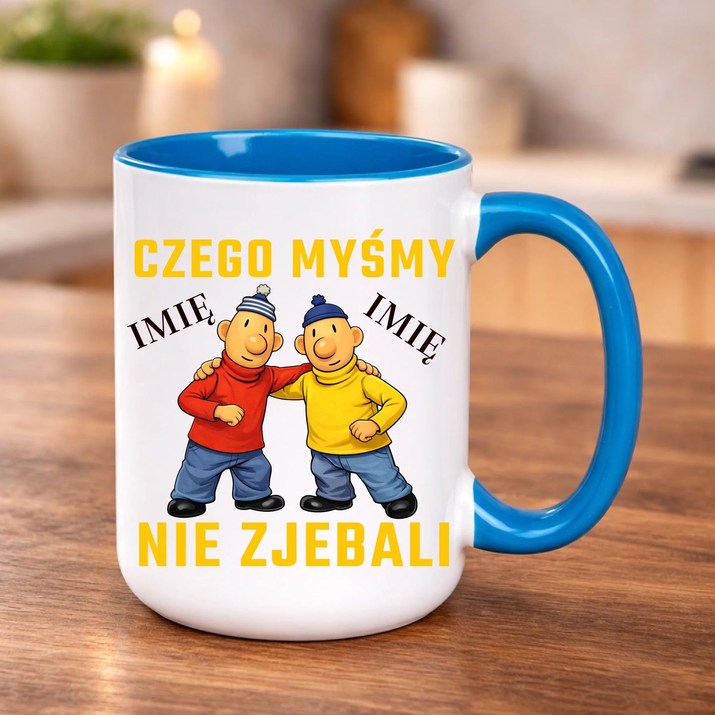 kubek z własnym nadrukiem 440ml personalizowane prezenty pl niebieski