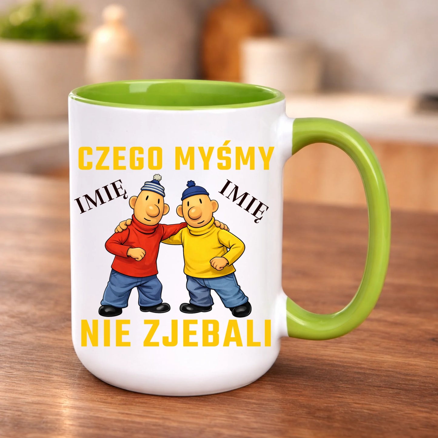 kubek z własnym nadrukiem 440ml personalizowane prezenty pl zielony