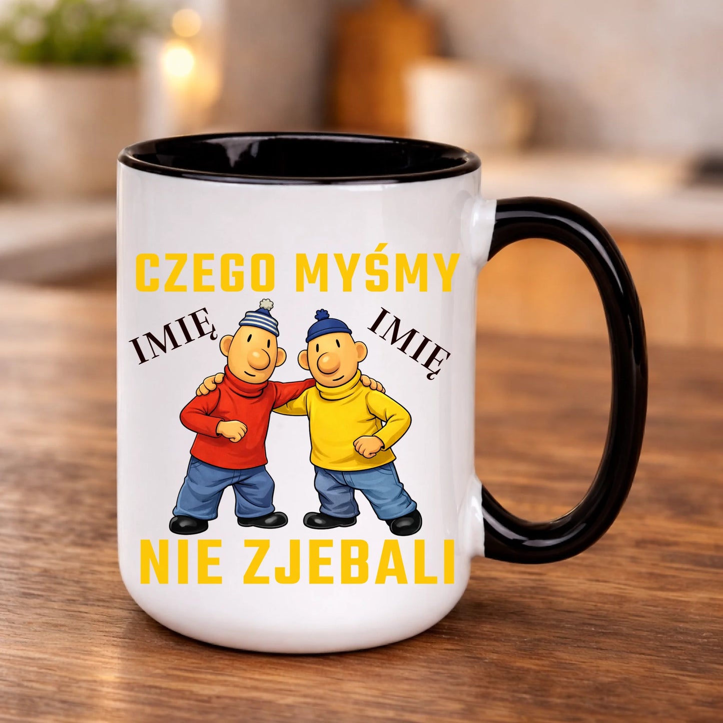 kubek z własnym nadrukiem 440ml personalizowane prezenty pl czarny