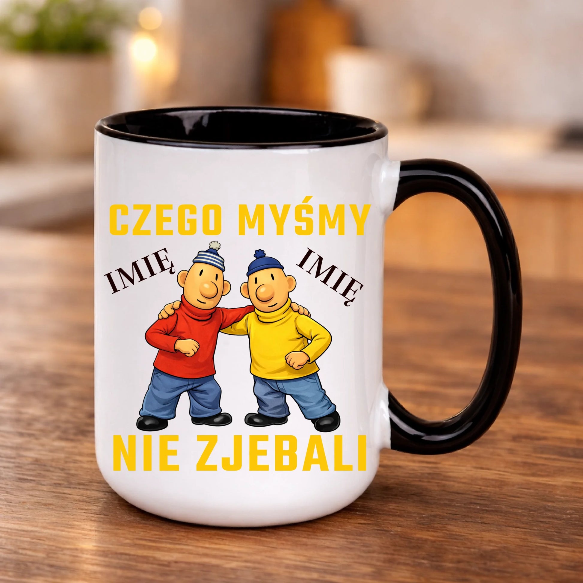 kubek z własnym nadrukiem 440ml personalizowane prezenty pl czarny