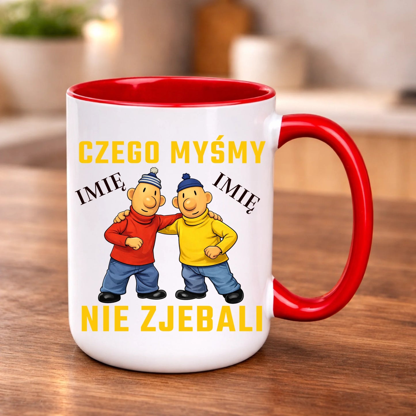 kubek z własnym nadrukiem 440ml personalizowane prezenty pl czerwony