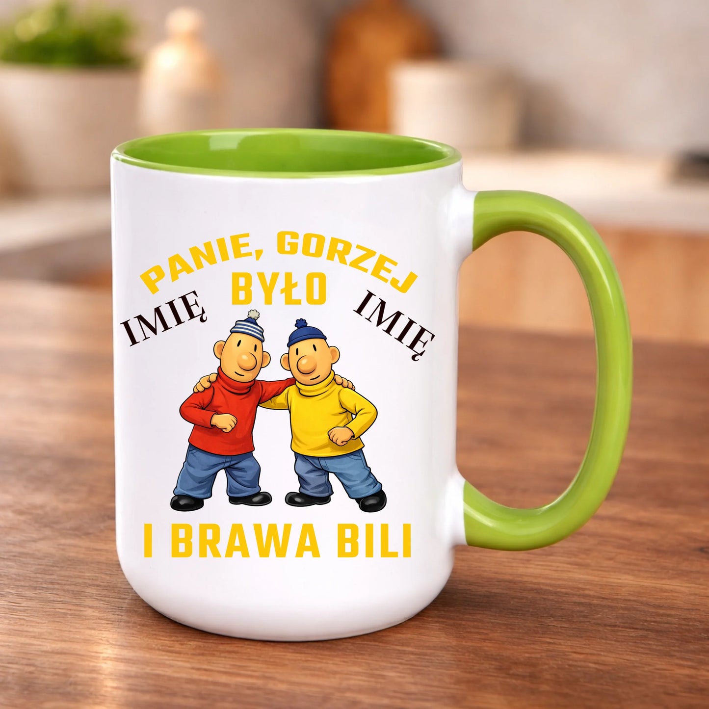 kubek z własnym nadrukiem 440ml personalizowane prezenty pl zielony