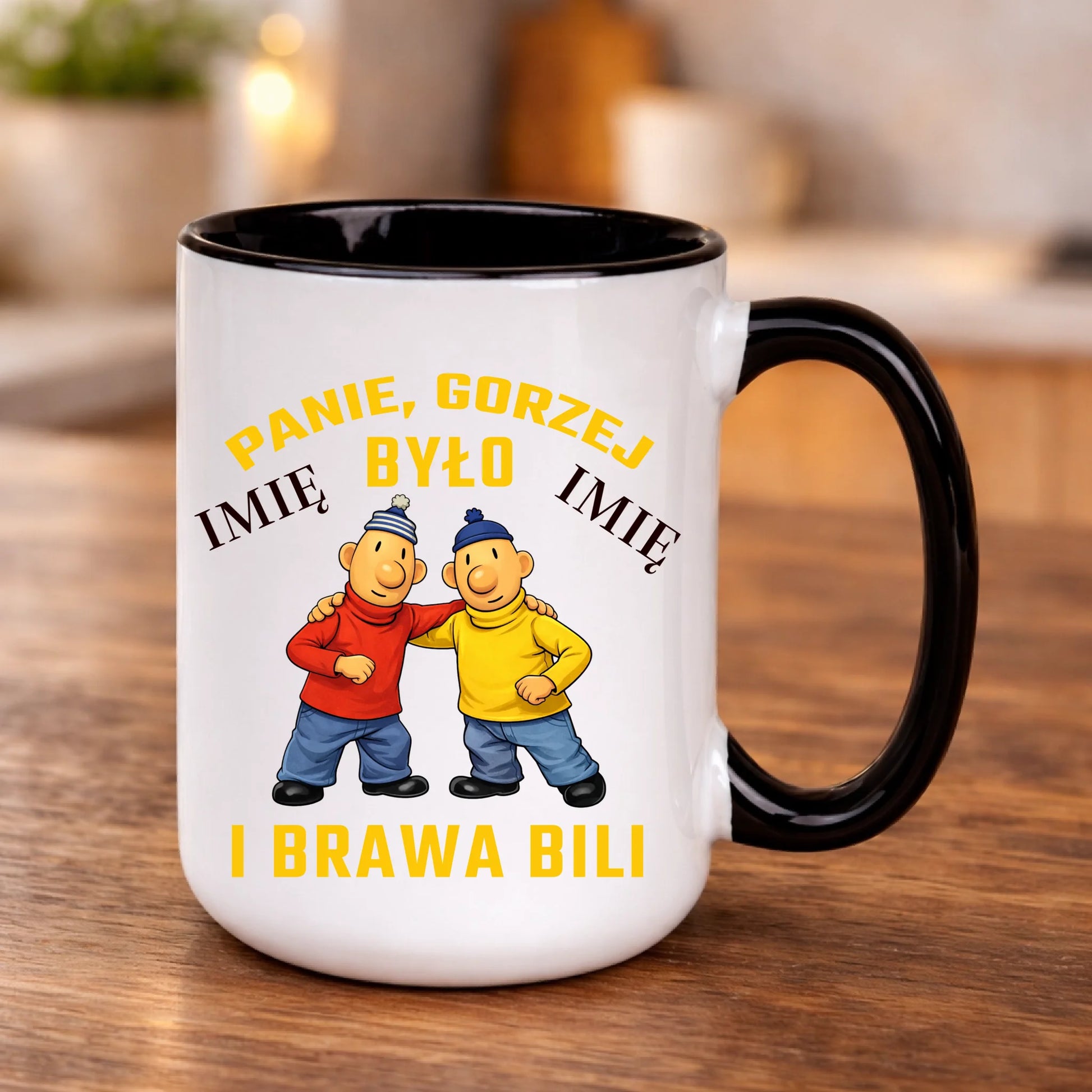 kubek z własnym nadrukiem 440ml personalizowane prezenty pl czarny