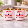 kubek z własnym nadrukiem 400ml personalizowane prezenty pl różowy