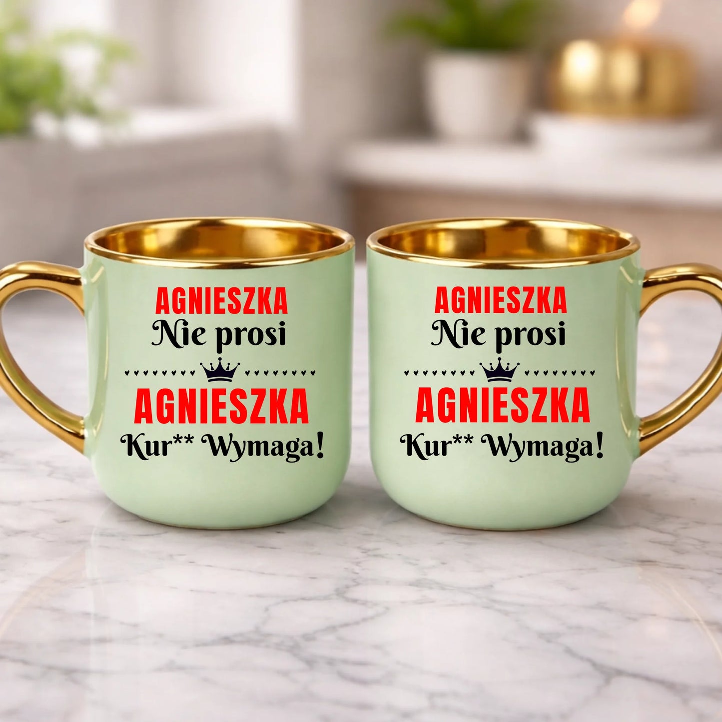 kubek z własnym nadrukiem 400ml personalizowane prezenty pl zielony