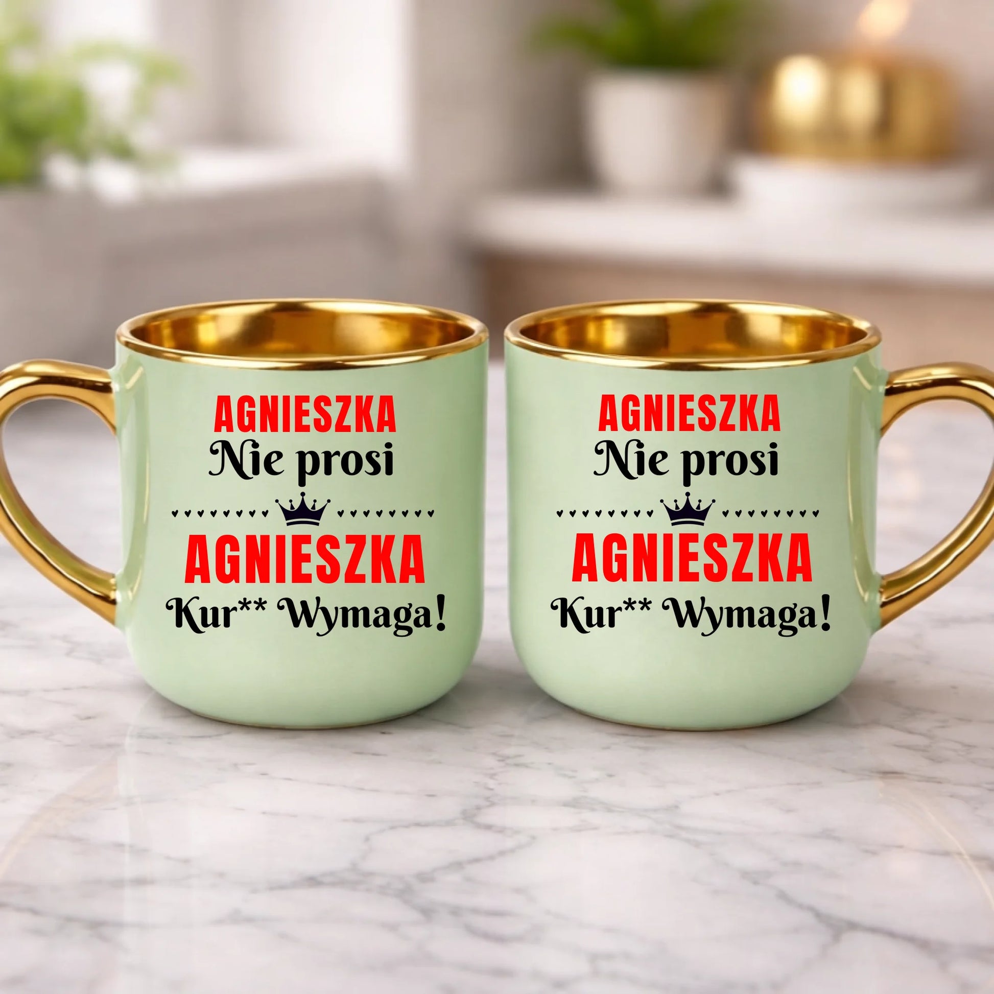 kubek z własnym nadrukiem 400ml personalizowane prezenty pl zielony