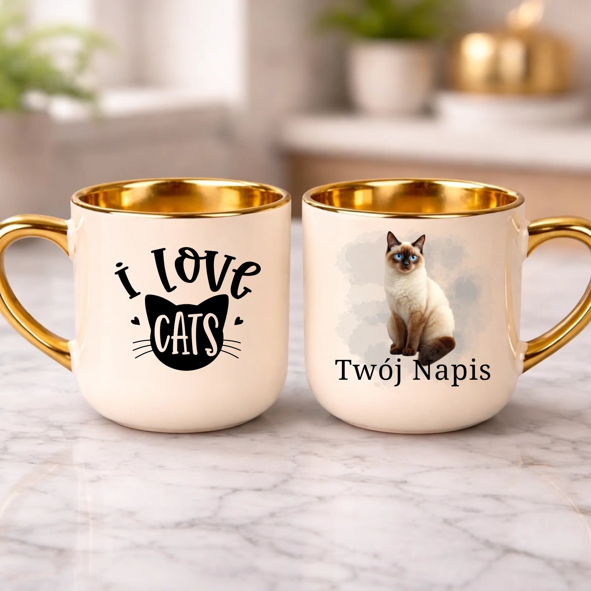 kubek z własnym nadrukiem 400ml personalizowane prezenty pl kremowy