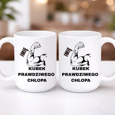 kubek z własnym nadrukiem 440ml personalizowane prezenty pl bialy