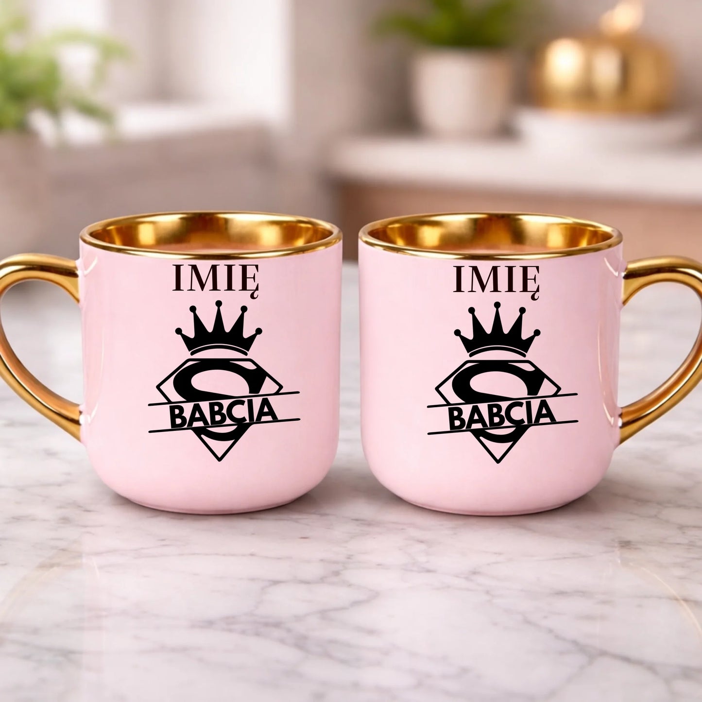 kubek z własnym nadrukiem 400ml personalizowane prezenty pl różowy