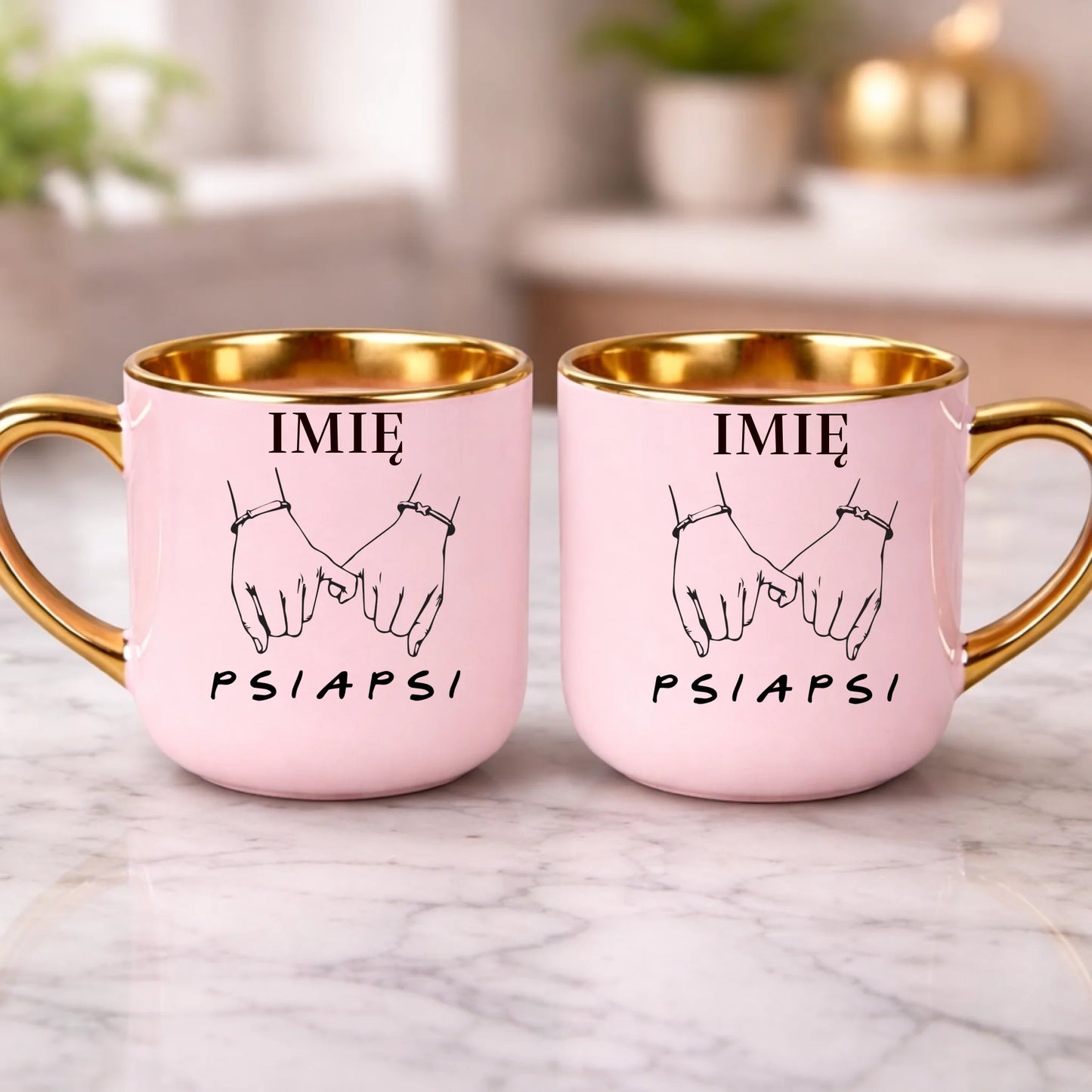 kubek z własnym nadrukiem 400ml personalizowane prezenty pl różowy