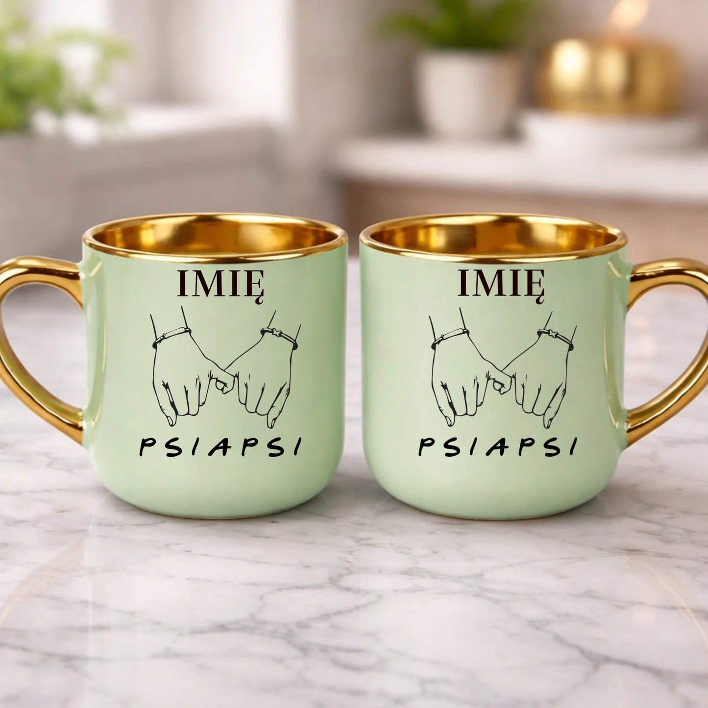 kubek z własnym nadrukiem 400ml personalizowane prezenty pl zielony