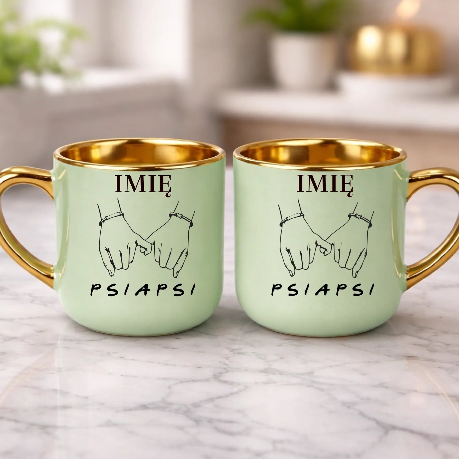 kubek z własnym nadrukiem 400ml personalizowane prezenty pl zielony