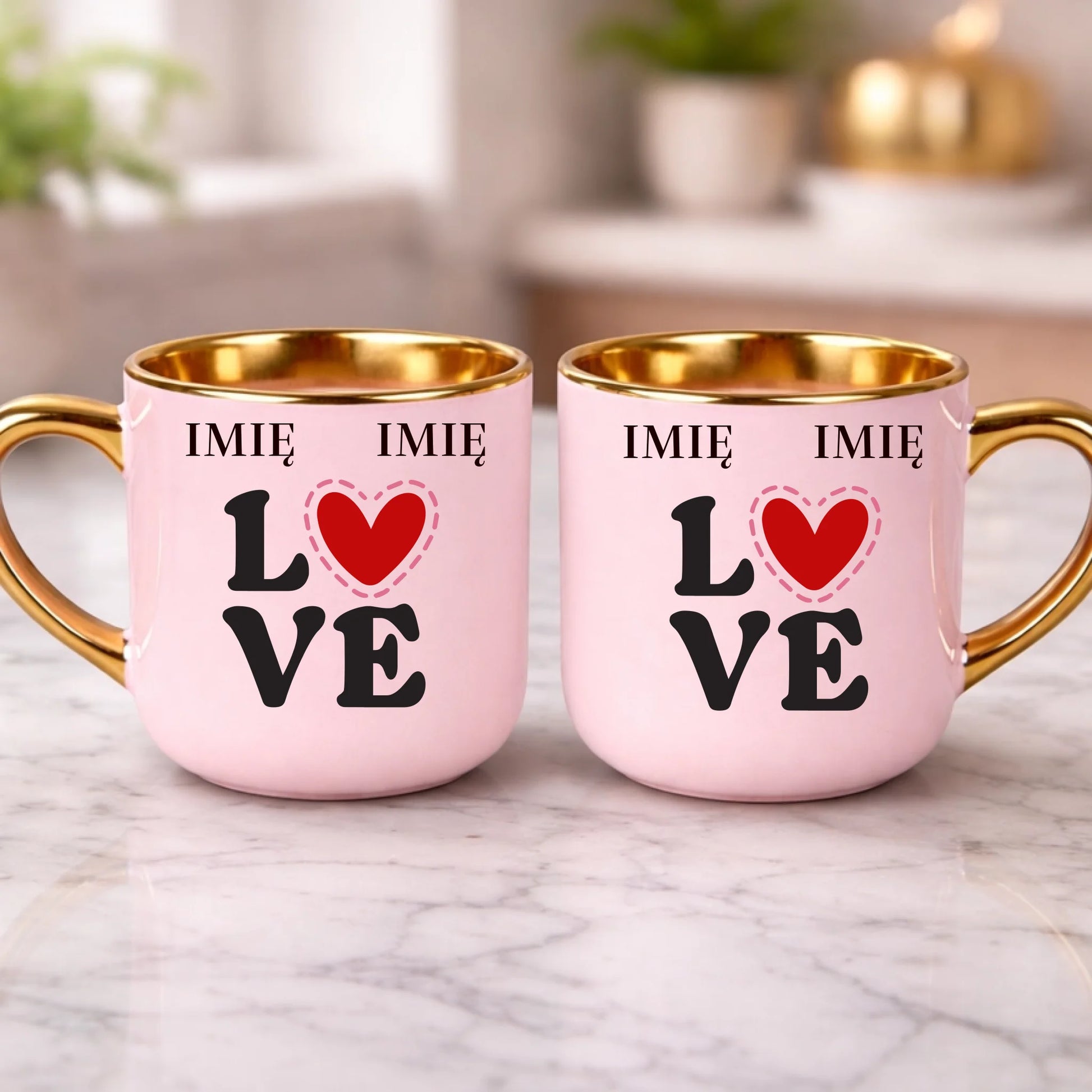 kubek z własnym nadrukiem 400ml personalizowane prezenty pl różowy