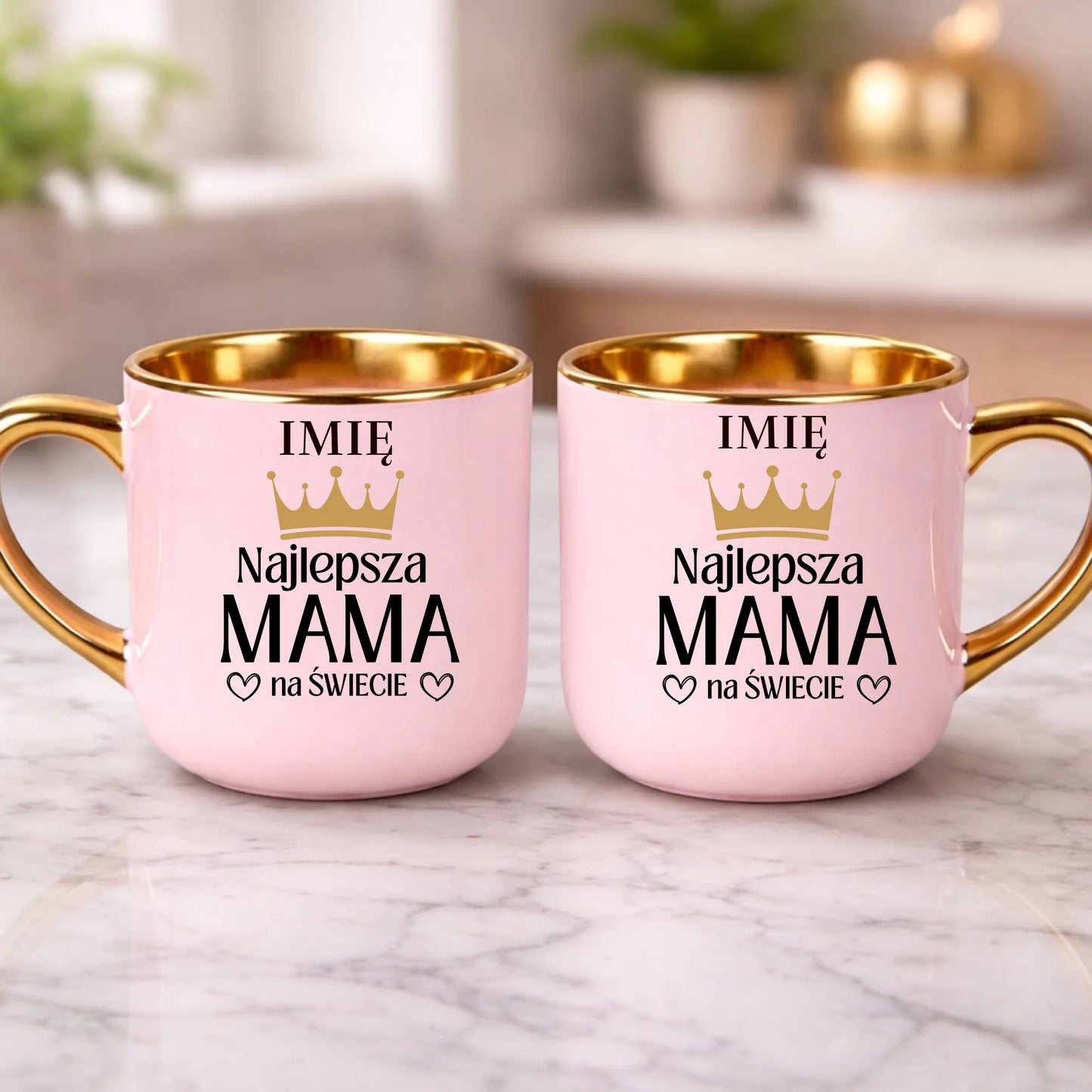 kubek z własnym nadrukiem 400ml personalizowane prezenty pl różowy