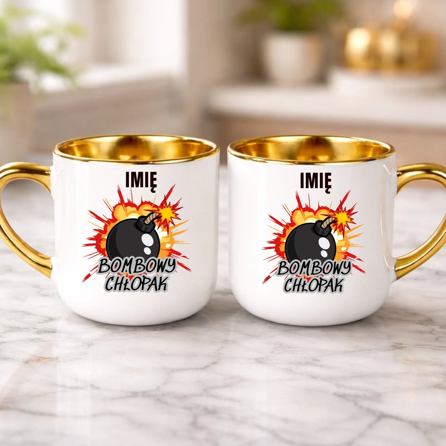 kubek z własnym nadrukiem 400ml personalizowane prezenty pl biale