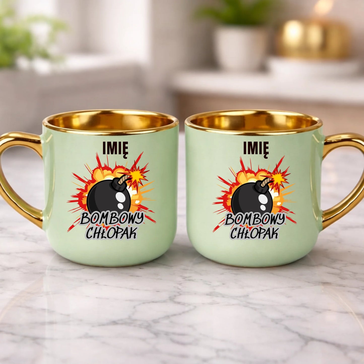 kubek z własnym nadrukiem 400ml personalizowane prezenty pl zielony