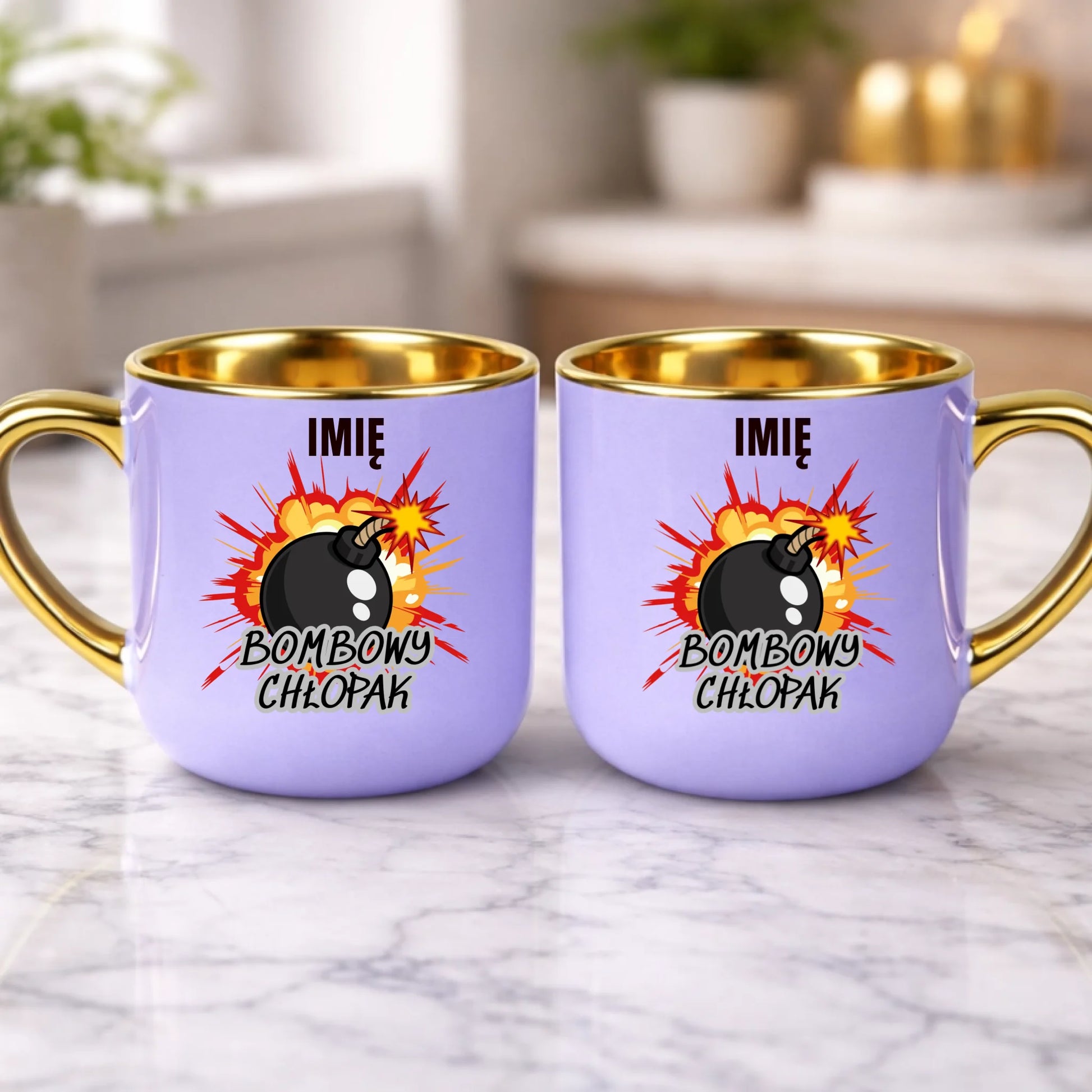 kubek z własnym nadrukiem 400ml personalizowane prezenty pl fioletowy