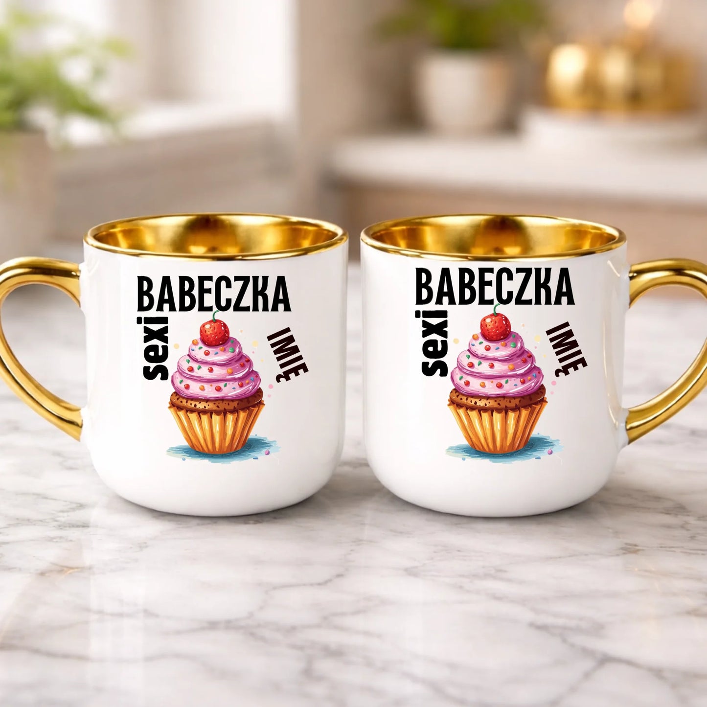 kubek z własnym nadrukiem 400ml personalizowane prezenty pl biale