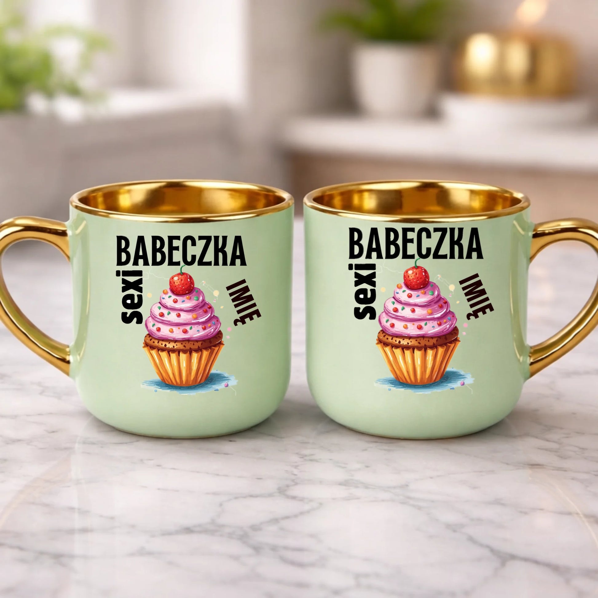 kubek z własnym nadrukiem 400ml personalizowane prezenty pl zielony